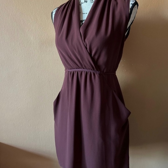 Aritzia Wilfred Maroon Tie Dress - Picture 3 of 3